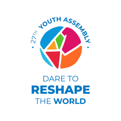 Logo for the 27th Youth Assembly Dare to Reshape the World.