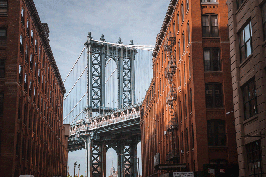 View of the Manhattan bridge from Dumbo.