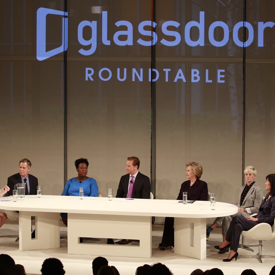 Glassdoor roundtable panel, featuring Hillary Clinton.